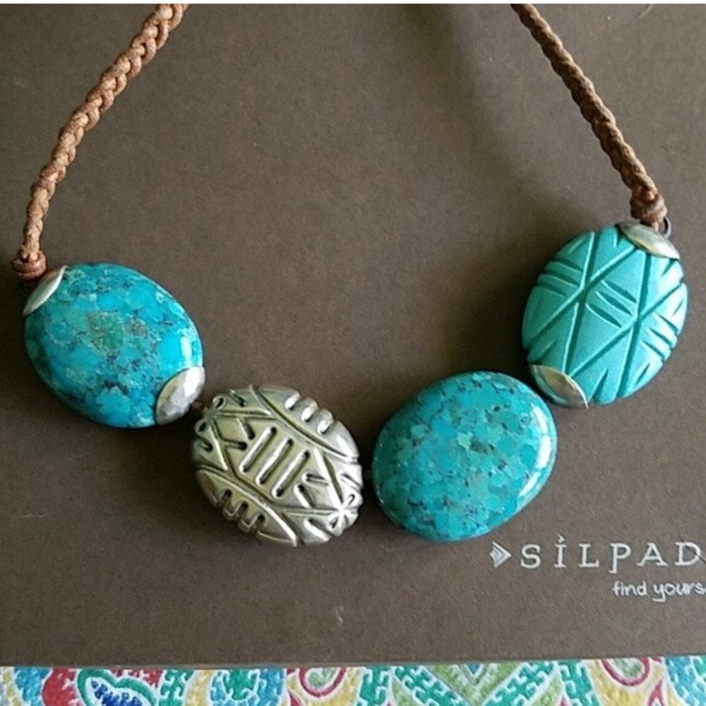 Silpada Blue and Silver Beaded Necklace